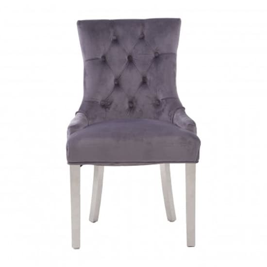 Mintaka Grey Velvet Dining Chairs With Chrome Legs In A Pair_3