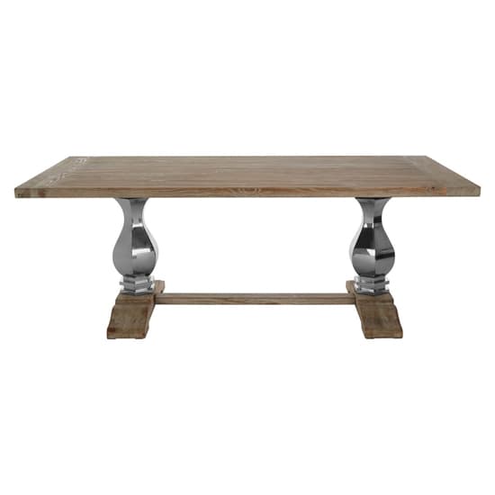 Mintaka Wooden Dining Table With Silver Legs In Natural_2