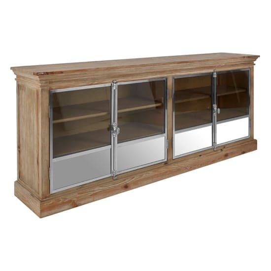 Mintaka Wooden TV Stand With 4 Glass Doors In Natural_1