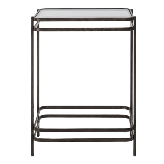 Mitchell Clear Glass Top Side Table With Bronze Metal Frame_3