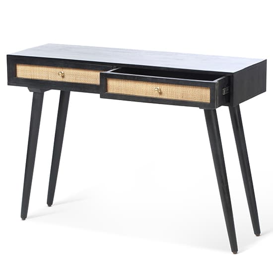 Mixco Wooden Console Table With 2 Drawers In Black_4
