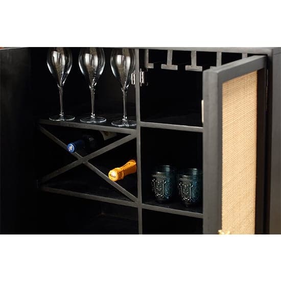 Mixco Wooden Drinks Cabinet With 2 Doors In Black_2