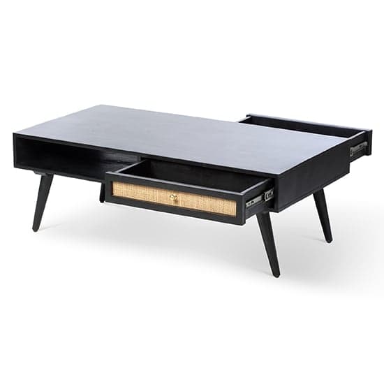 Mixco Wooden Coffee Table With Open Shelf And 1 Drawer In Black_3