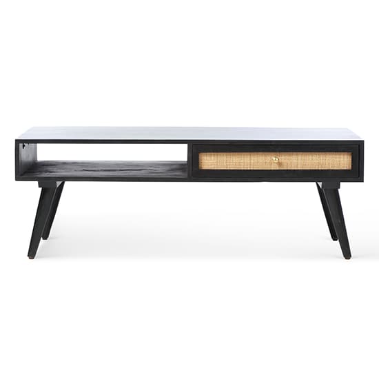 Mixco Wooden Coffee Table With Open Shelf And 1 Drawer In Black_4