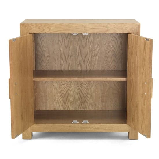 Modals Wooden Storage Cabinet In Light Solid Oak With 2 Doors_2