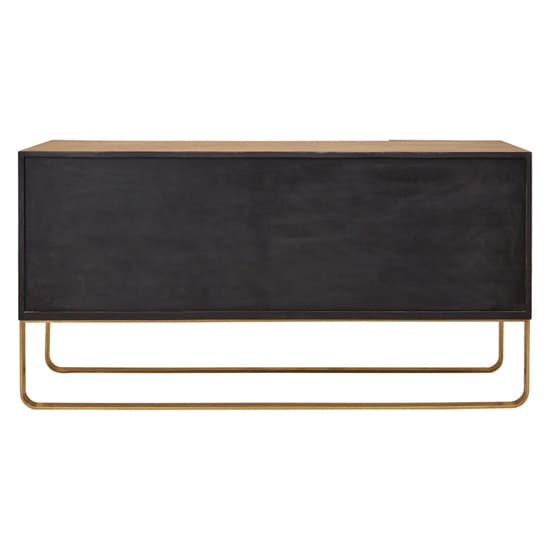 Modeco Wooden Sideboard With Gold Steel Frame In Natural_7
