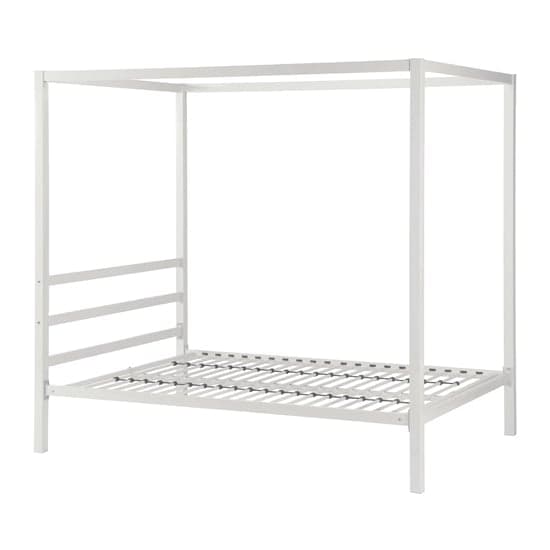 Modena Metal Canopy Double Bed In White_4