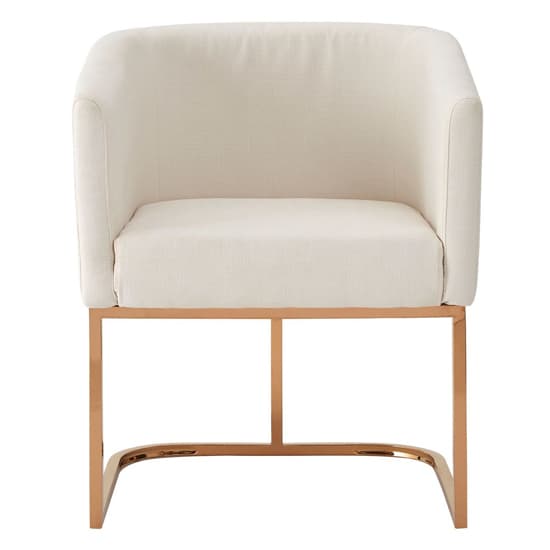 Modeno White Fabric Dining Chair With Rose Gold Frame_3