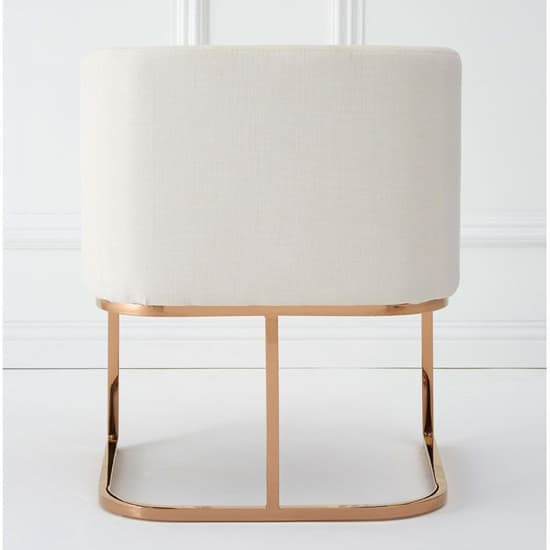 Modeno White Fabric Dining Chair With Rose Gold Frame_5