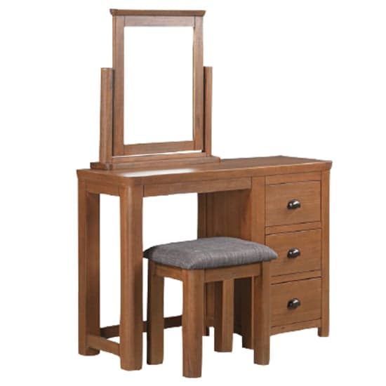 Mohave Wooden Dressing Table And Stool In Dark Pine