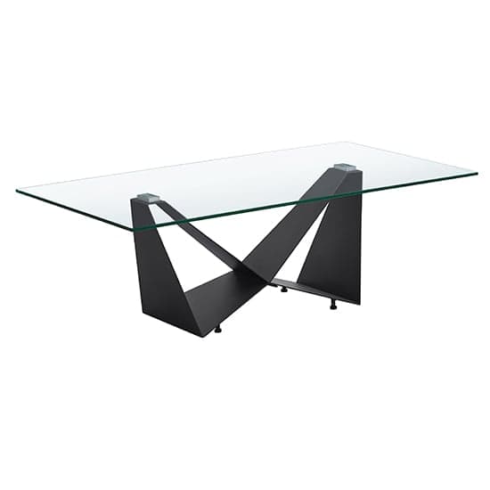 Moira Clear Glass Coffee Table With Dark Grey Steel Base_2