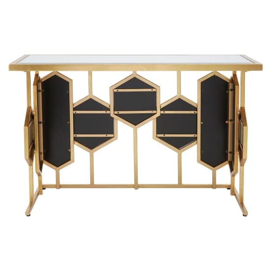 Moldovan Mirrored Glass Top Console Table With Gold Frame_4