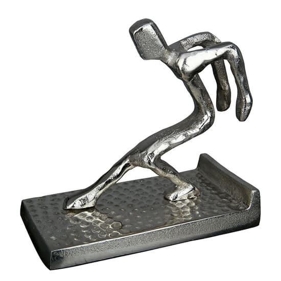 Moline Aluminium Bookend Hold Sculpture In Silver_3