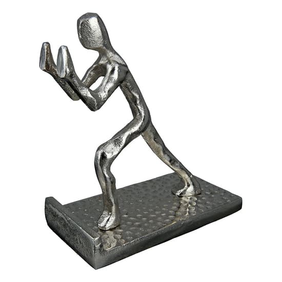 Moline Aluminium Bookend Hold Sculpture In Silver_6