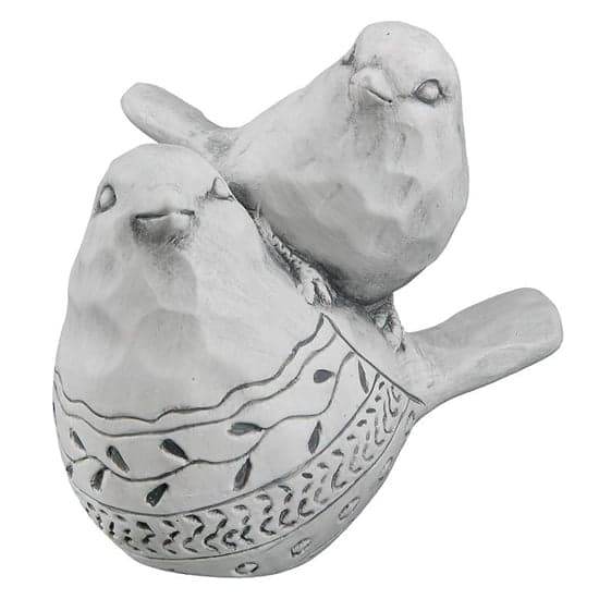 Moline Ceramics Bird With Baby Modelo Sculpture In Grey_2