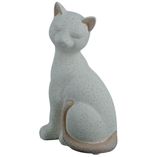 Moline Ceramics Cat Olbia Sculpture In Brown And Cream_2