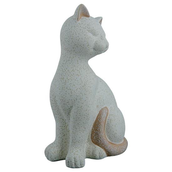 Moline Ceramics Cat Olbia Sculpture In Brown And Cream_3