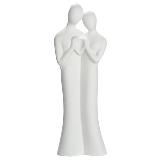 Moline Ceramics Couple Greetings Sculpture In White_2