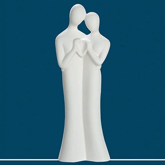 Moline Ceramics Couple Greetings Sculpture In White_1