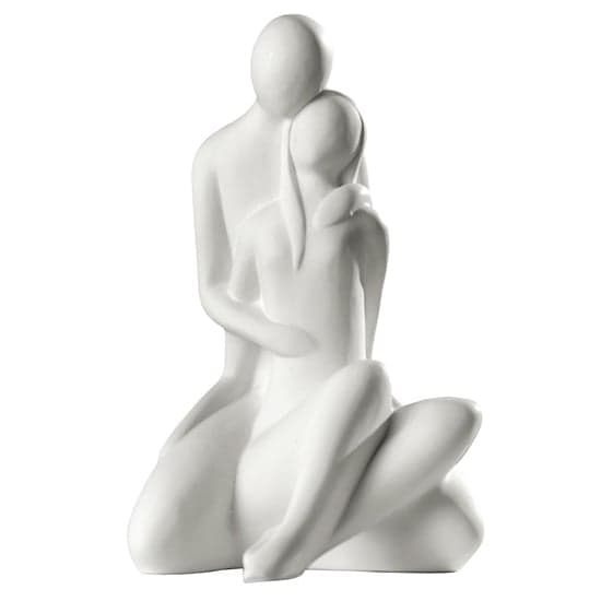 Moline Ceramics Couple Pliant Sitting Pack Sculpture In White_2