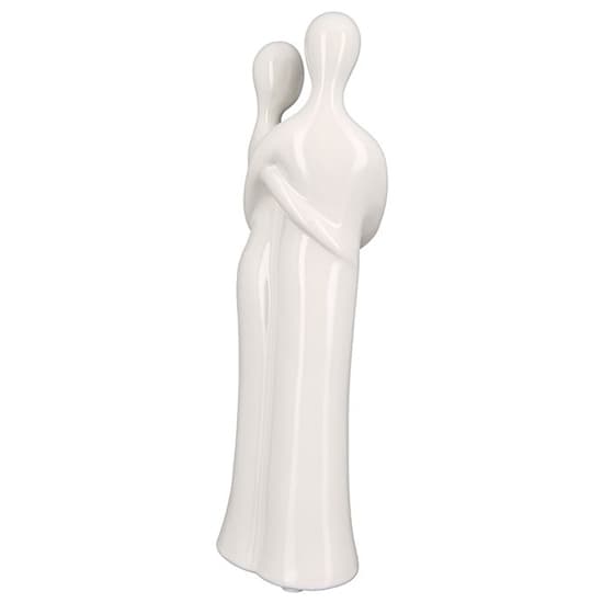 Moline Ceramics Couple Sculpture In White And Silver_4