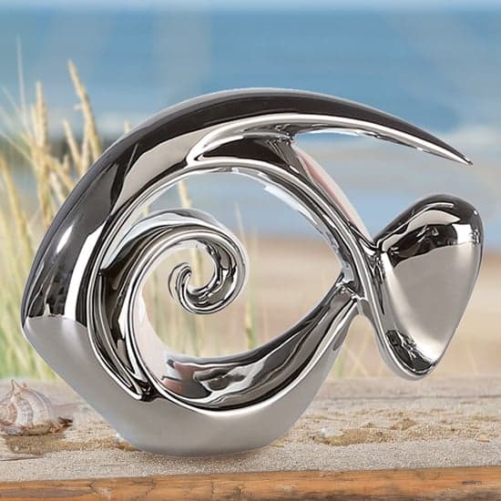 Moline Ceramics Fish Atlantic Sculpture In Silver_1
