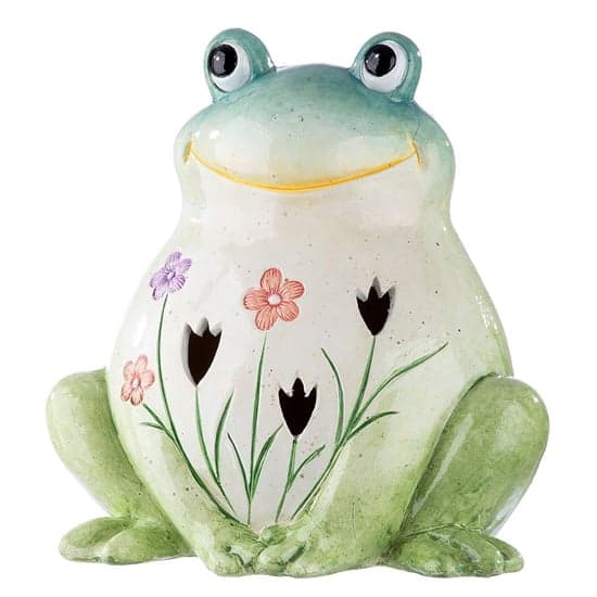 Moline Ceramics Frog Friedrich Sculpture In Cream And Green_2