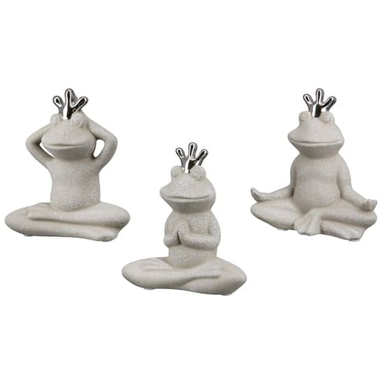 Moline Ceramics Frog Yoga Sculpture In Grey_2