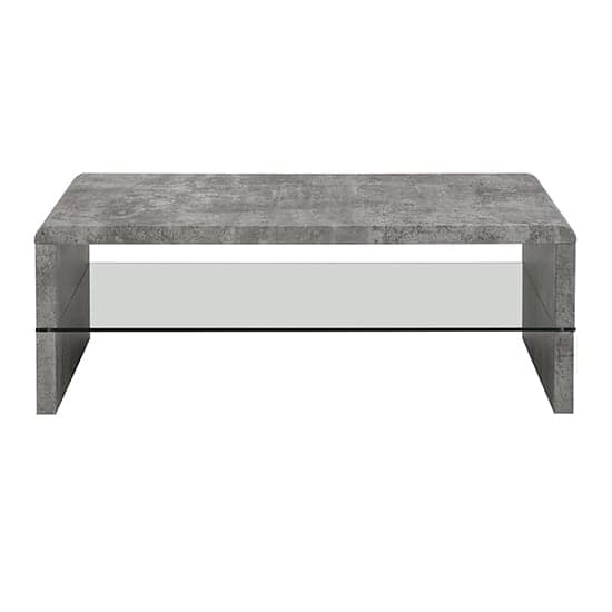 Momo Coffee Table In Concrete Effect With Glass Undershelf_4