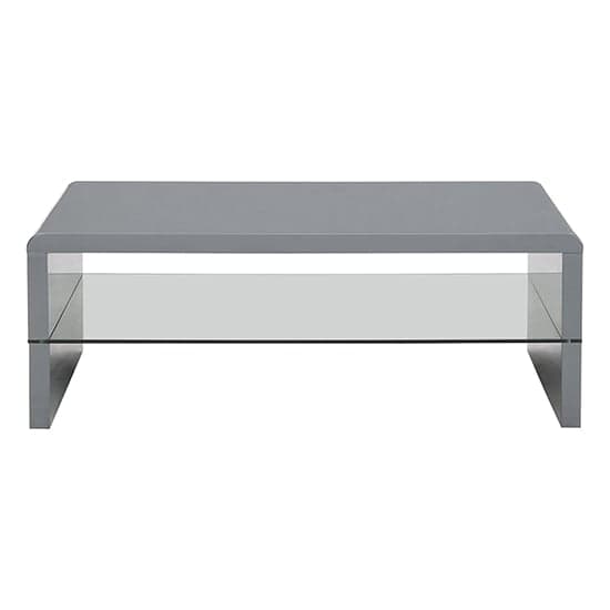 Momo High Gloss Coffee Table In Grey With Glass Undershelf_4