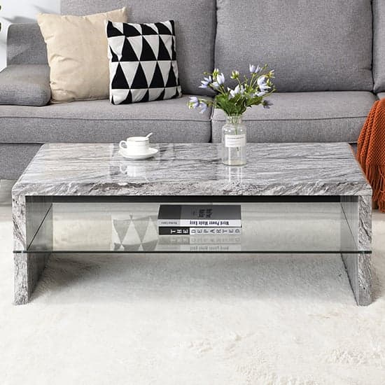 Momo High Gloss Coffee Table In Melange Marble Effect_2