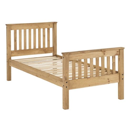 Merlin Wooden High Foot End Single Bed In Waxed Pine_2