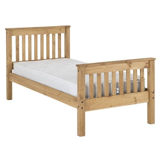 Merlin Wooden High Foot End Single Bed In Waxed Pine_1