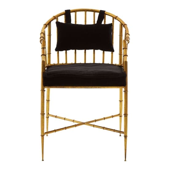 Monora Black Fabric Seat Armchair With Gold Frame_2