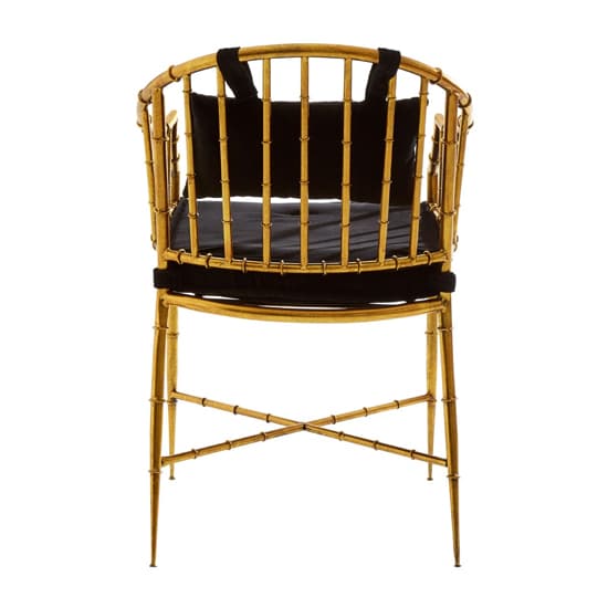 Monora Black Fabric Seat Armchair With Gold Frame_4