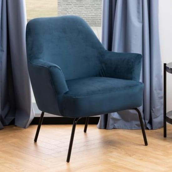 Montclair Fabric Lounge Chair In Navy Blue_1