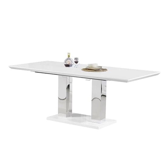 Monton Large Extending High Gloss Dining Table In White