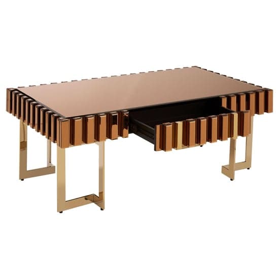 Montuno Mirrored Coffee Table With Gold Stainless Steel Frame_2