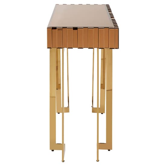 Montuno Mirrored Console Table With Gold Stainless Steel Frame_4