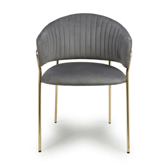 Monza Grey Brushed Velvet Dining Chairs With Gold Legs In Pair_3