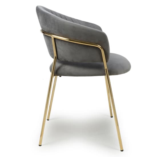 Monza Grey Brushed Velvet Dining Chairs With Gold Legs In Pair_4