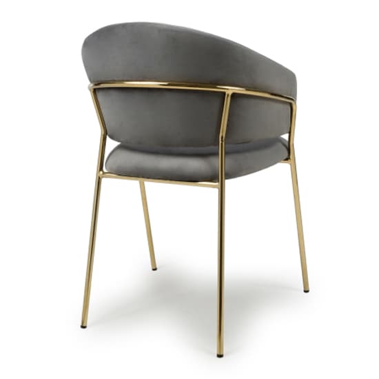 Monza Grey Brushed Velvet Dining Chairs With Gold Legs In Pair_5
