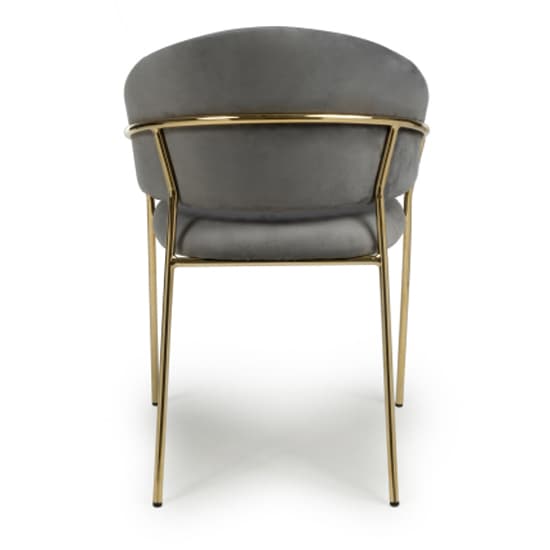Monza Grey Brushed Velvet Dining Chairs With Gold Legs In Pair_6