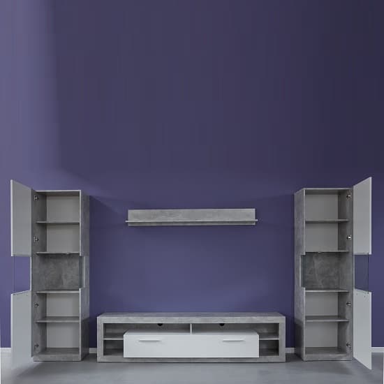 Monza Living Room Set 2 In Grey Gloss White Fronts With LED_2