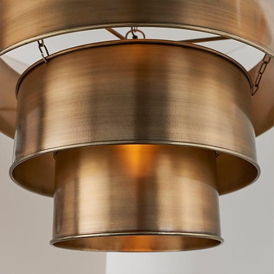 Morad Steel Ceiling Pendant Light In Aged Brass_5