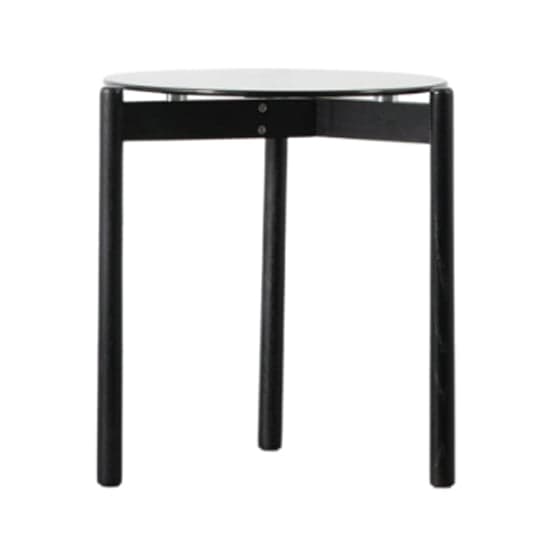 Moraine Smoked Glass Side Table With Black Wooden Base_2