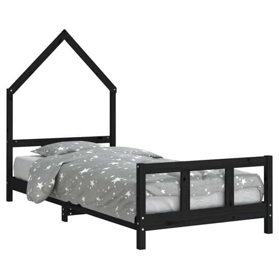Moraira Kids Solid Pine Wood Single Bed In Black_2