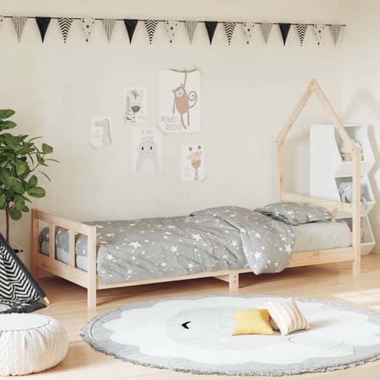 Moraira Kids Solid Pine Wood Single Bed In Natural_1