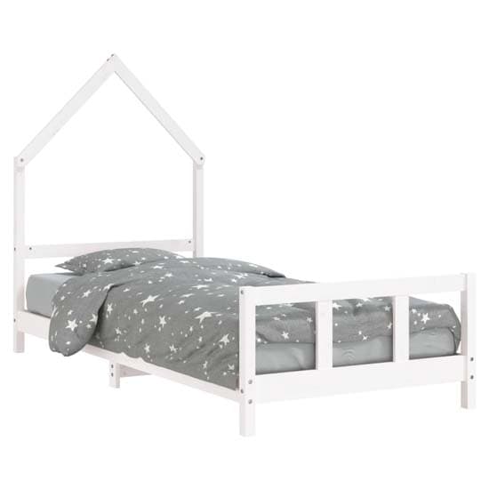 Moraira Kids Solid Pine Wood Single Bed In White_2