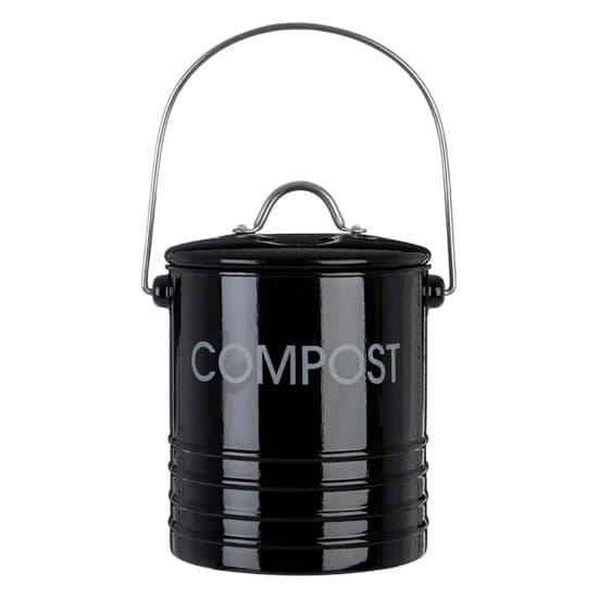 Morden Metal Compost Bin In Black With Handle_1